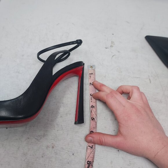 Christian Louboutin Black Strappy Condora Leather Heel Shoe - Picture 12 of 12